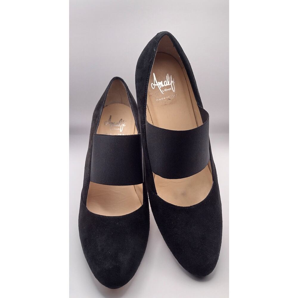 Amalfi by Rangoni Black Suede pumps with ballet band Size 10M - Picture 4 of 12